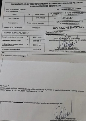 Volkswagen Caravelle cena 31500 przebieg: 352592, rok produkcji 2007 z Ząbki małe 466